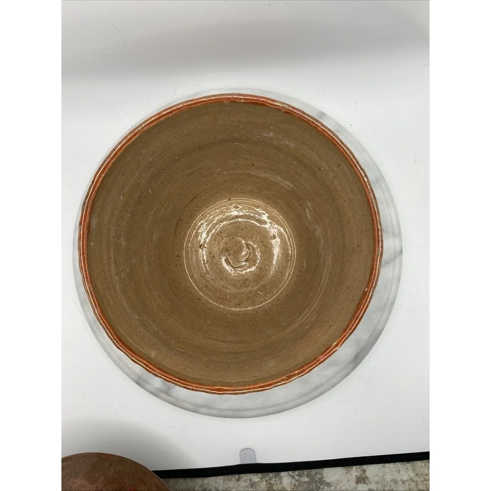 Studio Pottery Artisan Lidded Jar Brown Bronze Metallic Glaze 9.5 In Handcrafted